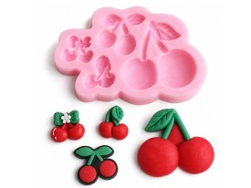 Molde silicona 4 cerezas dobles